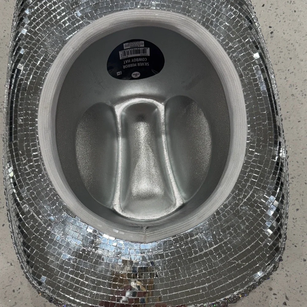 Source Unknown Silver Sequin Cowboy Party Hat